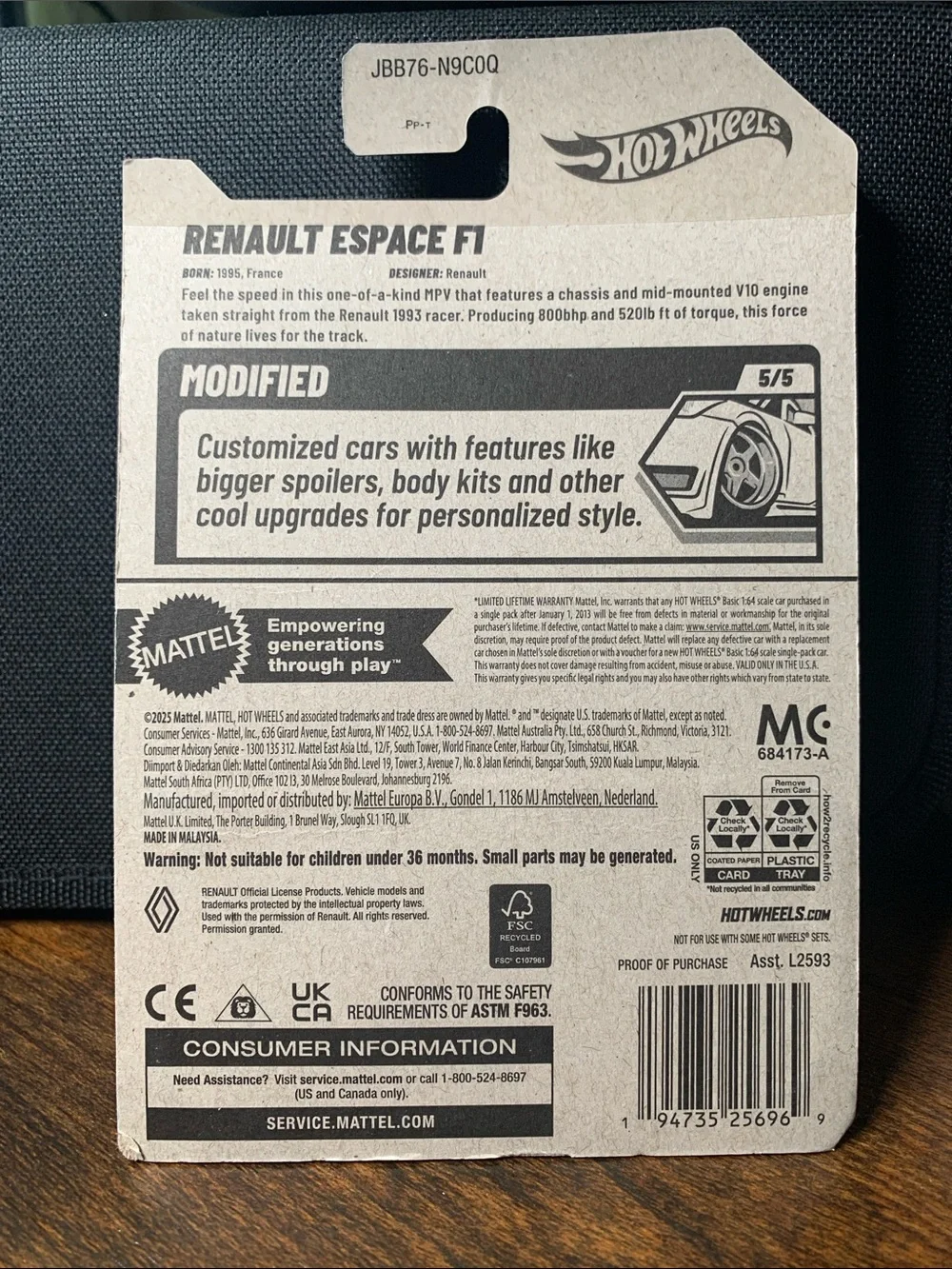 Hot Wheels Modified Renault Espace F1